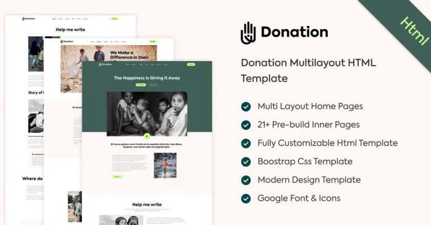 Donation: Non-Profit HTML Website Template (A Review)